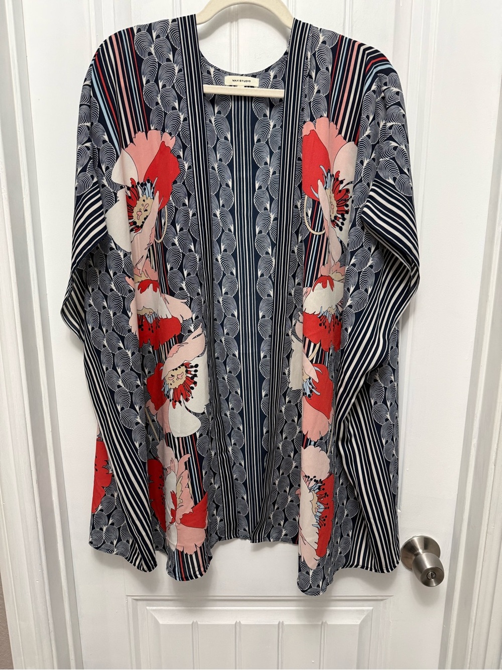 Max Studio Black w/multicolors Mid Length Kaftan Plus Size 2X Reg. $195 (54-6)